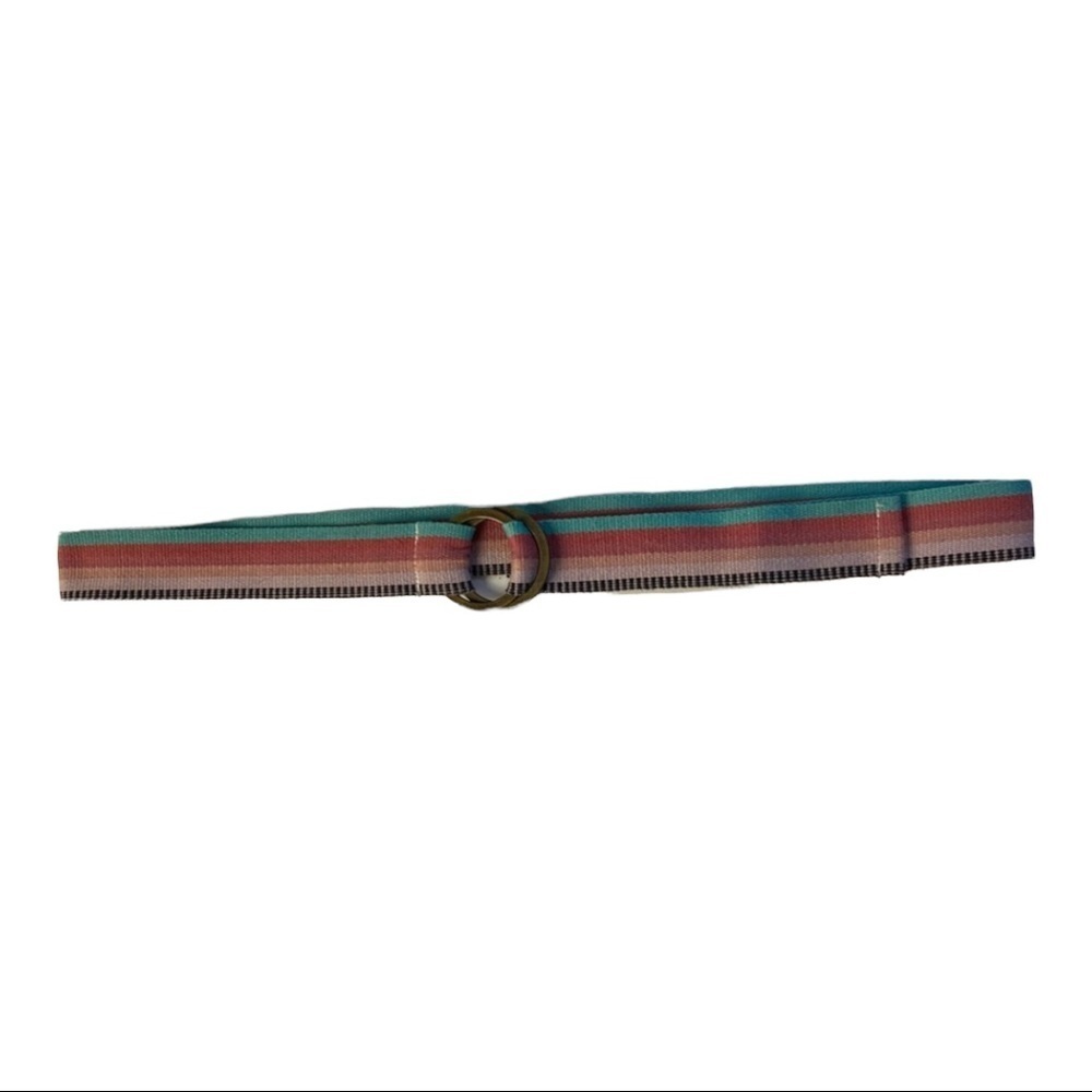 Vintage Adjustable 2 Metal Ring Colorful Belt